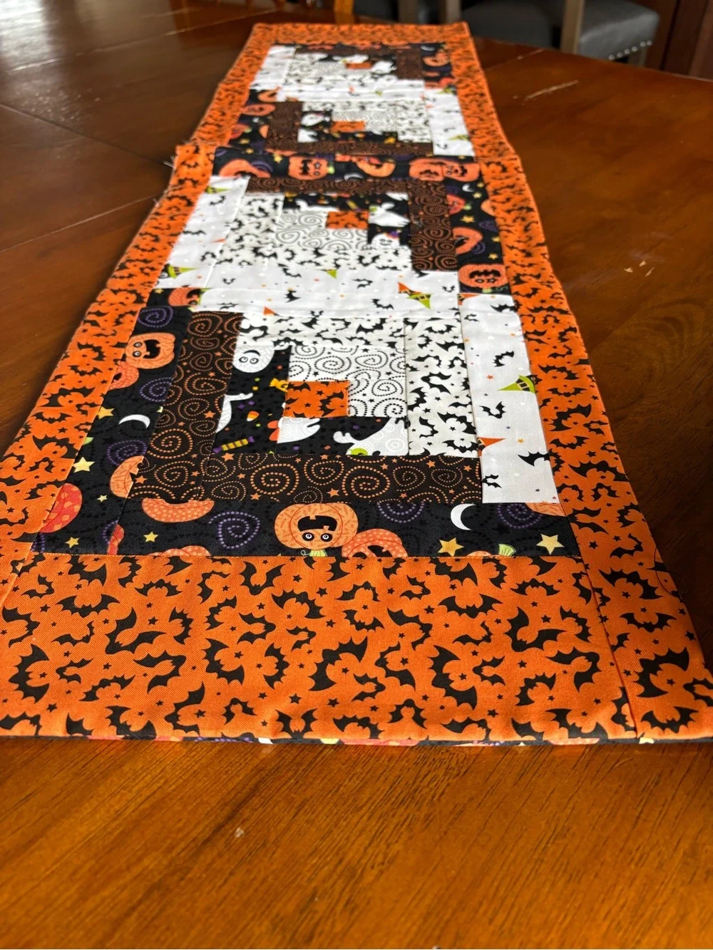 Fun Halloween Orange & BlackTable Runner